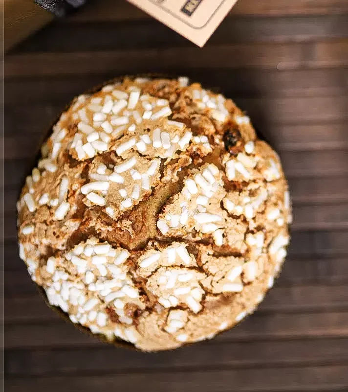 Panettone Tradizionale (Uvetta e Arancia candita)- con farina di riso Nero Ebano e miele di Acacia 500g